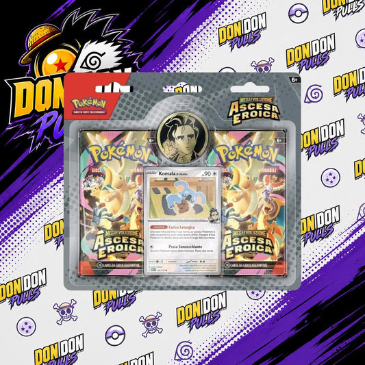 Blister 2 Buste Ascesa Eroica - Edizione Megasviluppo con Komala e Pikachu - Gioco di Carte Collezionabili